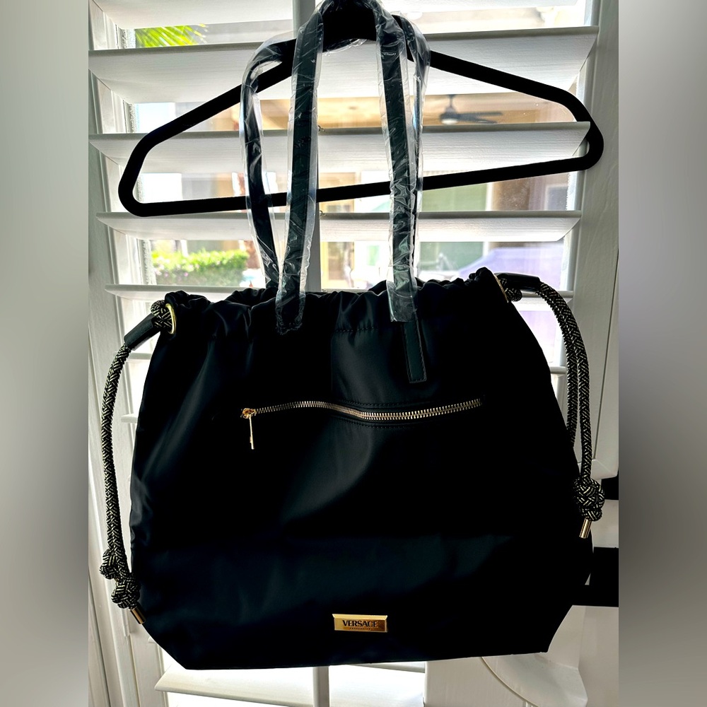Versace fragrance canvas tote bag. New
